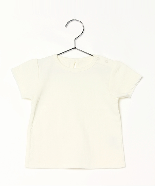 SHIPS KIDS(シップスキッズ)の「SHIPS KIDS:接結 ラメボタン TEE(Tシャツ/カットソー・キッズ・ネイビー/ピンク/オフホワイト・80/90)」の2枚目の写真