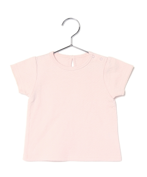 SHIPS KIDS(シップスキッズ)の「SHIPS KIDS:接結 ラメボタン TEE(Tシャツ/カットソー・キッズ・ネイビー/ピンク/オフホワイト・80/90)」の1枚目の写真