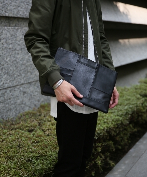 RAGEBLUE(レイジブルー)の「パッチワーククラッチバック/727468(クラッチバッグ・メンズ・ブラック/ブルー/キャメル/ダークブラウン/ダークグレー/レッド・FREE)」の2枚目の写真