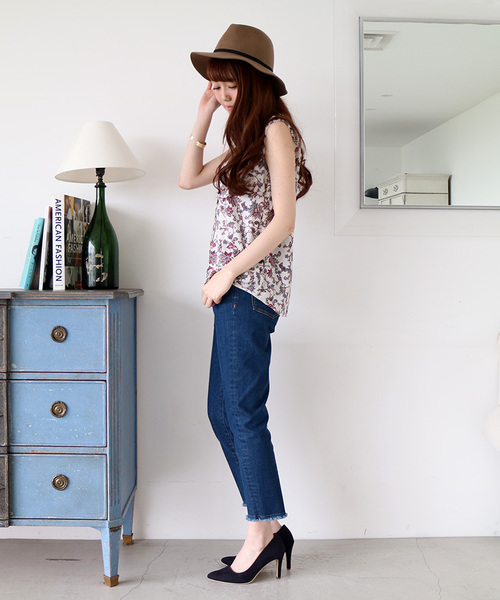 N.（N. Natural Beauty Basic）（エヌエヌナチュラルビューティーベーシック）の「◆ボタニカルフラワーブラウス（シャツ/ブラウス・レディース・ネイビー/ホワイト・MEDIUM）」の6枚目の写真
