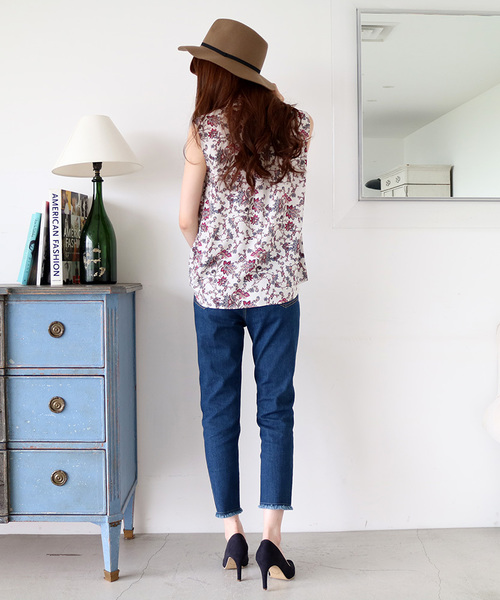 N.（N. Natural Beauty Basic）（エヌエヌナチュラルビューティーベーシック）の「◆ボタニカルフラワーブラウス（シャツ/ブラウス・レディース・ネイビー/ホワイト・MEDIUM）」の7枚目の写真