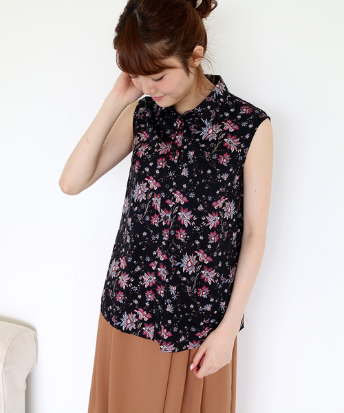 N.（N. Natural Beauty Basic）（エヌエヌナチュラルビューティーベーシック）の「◆ボタニカルフラワーブラウス（シャツ/ブラウス・レディース・ネイビー/ホワイト・MEDIUM）」の8枚目の写真