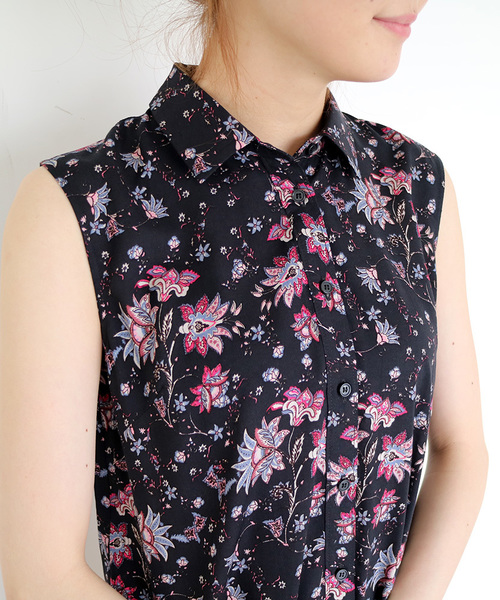 N.（N. Natural Beauty Basic）（エヌエヌナチュラルビューティーベーシック）の「◆ボタニカルフラワーブラウス（シャツ/ブラウス・レディース・ネイビー/ホワイト・MEDIUM）」の9枚目の写真