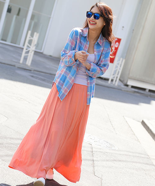 coca(coca)(コカ)の「落ち感フレアロングスカート(スカート・レディース・ホワイト/ホワイト系その他/ブラック×ホワイト/グリーン/ピンク/ブラック系その他/ライトピンク/オリーブ/グレー/ホワイト×ブラック/ブラック/エメラルドブルー/チャコール/ダークブルー/マスタード/カーキ/ブラウン/ベージュ・ONESIZE/ONE SIZE)」の21枚目の写真