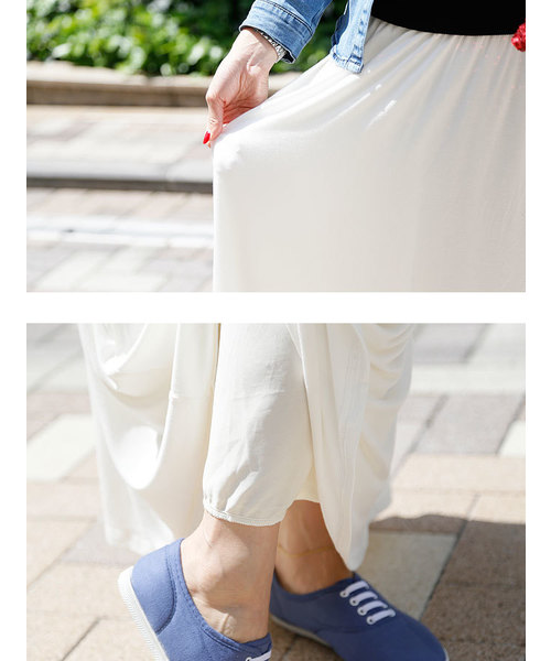 coca(coca)(コカ)の「落ち感フレアロングスカート(スカート・レディース・ホワイト/ホワイト系その他/ブラック×ホワイト/グリーン/ピンク/ブラック系その他/ライトピンク/オリーブ/グレー/ホワイト×ブラック/ブラック/エメラルドブルー/チャコール/ダークブルー/マスタード/カーキ/ブラウン/ベージュ・ONESIZE/ONE SIZE)」の20枚目の写真