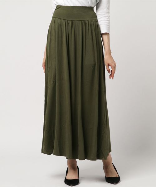 coca(coca)(コカ)の「落ち感フレアロングスカート(スカート・レディース・ホワイト/ホワイト系その他/ブラック×ホワイト/グリーン/ピンク/ブラック系その他/ライトピンク/オリーブ/グレー/ホワイト×ブラック/ブラック/エメラルドブルー/チャコール/ダークブルー/マスタード/カーキ/ブラウン/ベージュ・ONESIZE/ONE SIZE)」の12枚目の写真