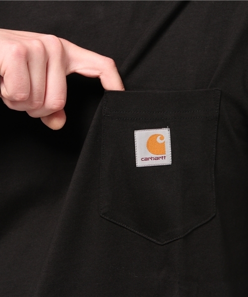Carhartt WIP(カーハートダブリューアイピー)の「L/S POCKET T-SHIRT(Tシャツ/カットソー・メンズ・ホワイト/ブラック/ダークグレー/アッシュグレー/カーキ/ヘザーグレー・MEDIUM/SMALL/LARGE/X-LARGE/X-SMALL)」の10枚目の写真