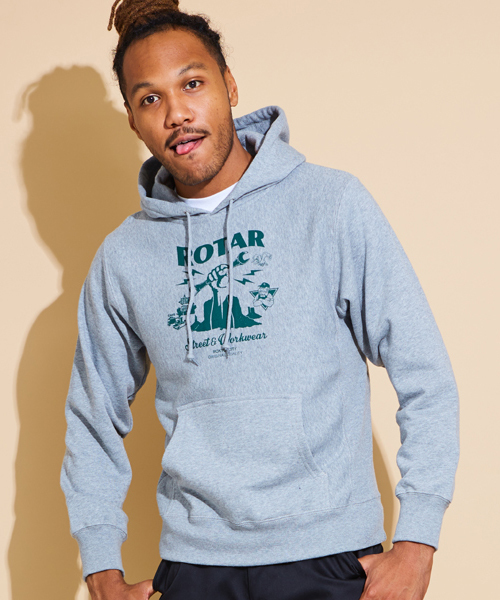 ROTAR(ローター)の「GAS Station HW PO PARKA / ヘビーウェイト / スウェット / 裏起毛(パーカー・メンズ・ヘザーグレー/バーガンディー/ブラック・SMALL/LARGE/X-LARGE/MEDIUM)」の3枚目の写真