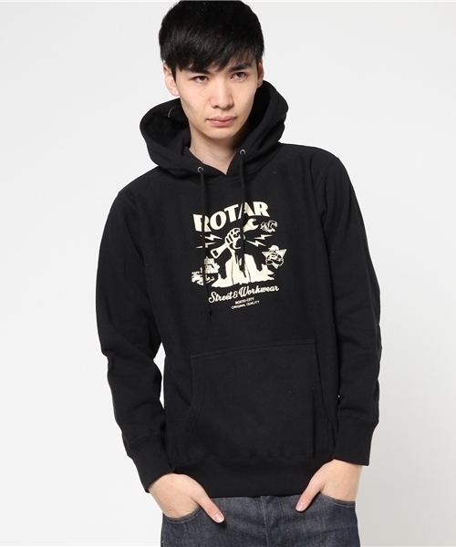 ROTAR(ローター)の「GAS Station HW PO PARKA / ヘビーウェイト / スウェット / 裏起毛(パーカー・メンズ・ヘザーグレー/バーガンディー/ブラック・SMALL/LARGE/X-LARGE/MEDIUM)」の11枚目の写真