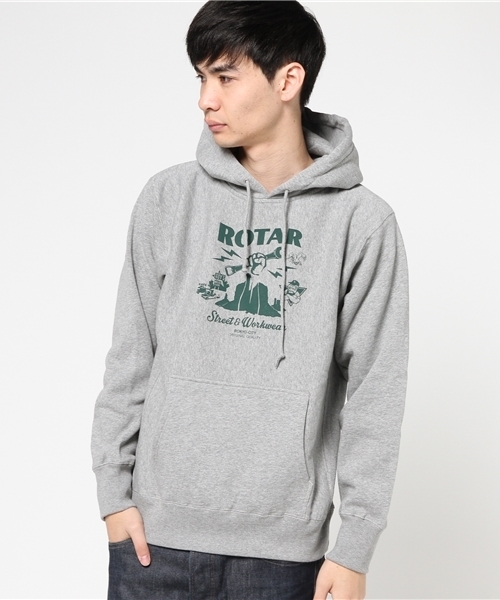 ROTAR(ローター)の「GAS Station HW PO PARKA / ヘビーウェイト / スウェット / 裏起毛(パーカー・メンズ・ヘザーグレー/バーガンディー/ブラック・SMALL/LARGE/X-LARGE/MEDIUM)」の12枚目の写真