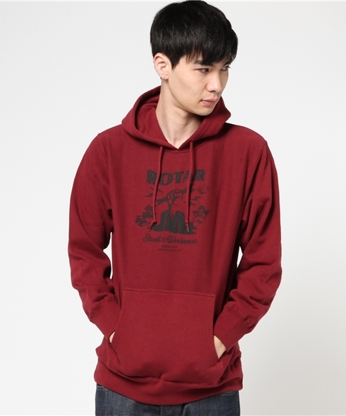 ROTAR(ローター)の「GAS Station HW PO PARKA / ヘビーウェイト / スウェット / 裏起毛(パーカー・メンズ・ヘザーグレー/バーガンディー/ブラック・SMALL/LARGE/X-LARGE/MEDIUM)」の13枚目の写真