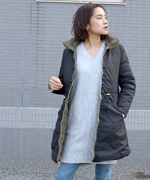 ファー付リバーシブルダウンコート（ダウンジャケット/コート）｜Bou