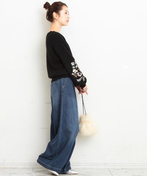 BEAUTY&YOUTH UNITED ARROWS（ビューティーアンドユースユナイテッドアローズ）の「【WEB限定】by ※∴デニムタックワイドパンツ о（デニムパンツ・レディース・ネイビー/コバルトブルー・LARGE/MEDIUM/SMALL）」の22枚目の写真