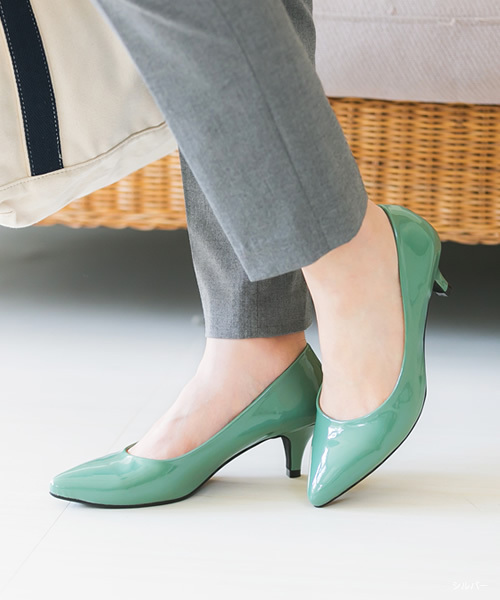 セール】ポインテッドトゥ ミドルヒールパンプス（パンプス）｜menue