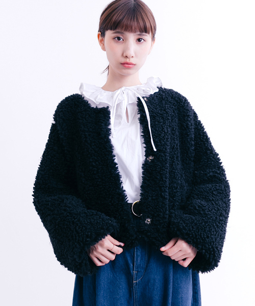 MERLOT（メルロー）の「フェイクファージャケット642-3527（ブルゾン・レディース・グレー/ベージュ/モカ/ブラック・FREE）」の2枚目の写真