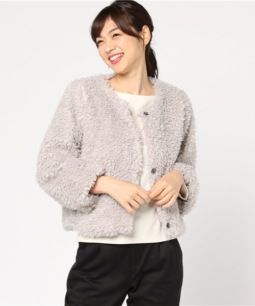 MERLOT（メルロー）の「フェイクファージャケット642-3527（ブルゾン・レディース・グレー/ベージュ/モカ/ブラック・FREE）」の22枚目の写真