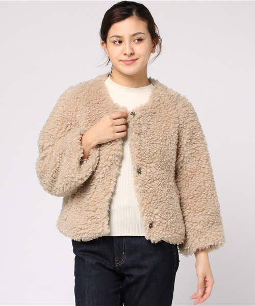 MERLOT（メルロー）の「フェイクファージャケット642-3527（ブルゾン・レディース・グレー/ベージュ/モカ/ブラック・FREE）」の20枚目の写真