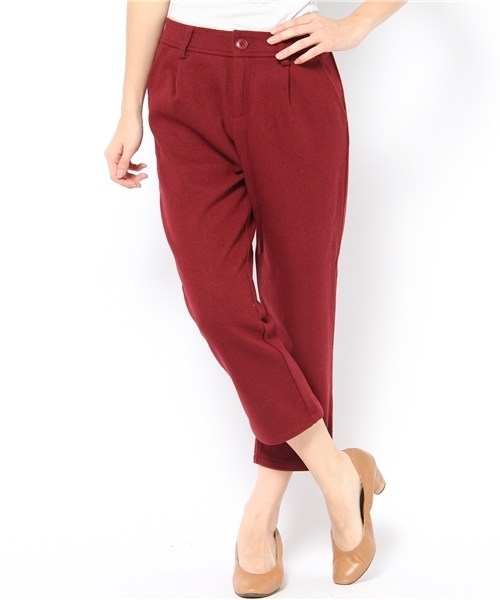 WEGO（ウィゴー）の「ウールカルゼ9分丈タックパンツ（スラックス・レディース・ブラック/ダークグレー/キャメル/ワイン・FREE）」の15枚目の写真