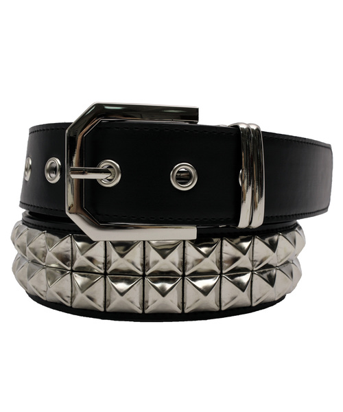 ８(eight)（エイト）の「２連 スタッズベルト PUレザーベルト（ベルト・メンズ・ホワイト/ブラック・FREE）」の2枚目の写真