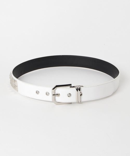 ８(eight)（エイト）の「２連 スタッズベルト PUレザーベルト（ベルト・メンズ・ホワイト/ブラック・FREE）」の4枚目の写真