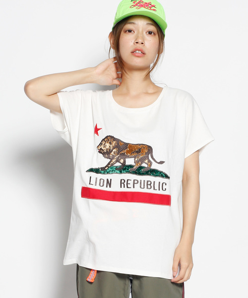 ALDIES(アールディーズ)の「Lion Rp T / ライオンアールピーT(Tシャツ/カットソー・メンズ・ホワイト/ブラック/ピンク・MEDIUM/SMALL/X-LARGE/XX-LARGE/X-SMALL/LARGE)」の4枚目の写真