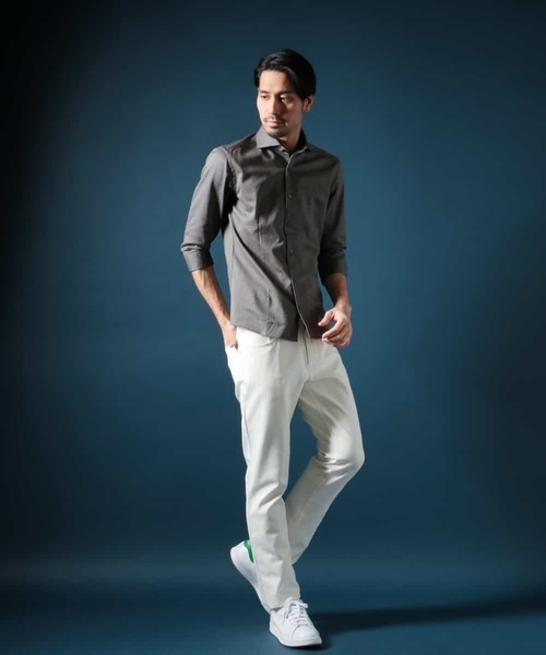 MICHEL KLEIN HOMME (ミッシェルクランオム)の「メランジレノクロスシャツ(シャツ/ブラウス・メンズ・カーキ/ブラック・48/52/46/51/44)」の3枚目の写真