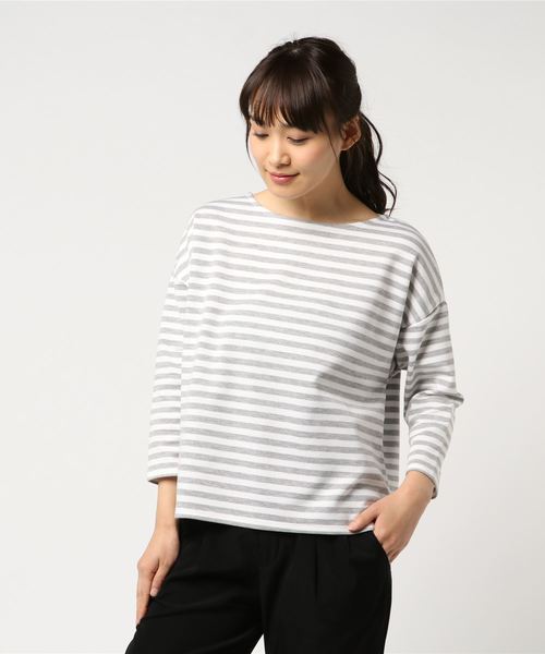 AMERICAN HOLIC（アメリカンホリック）の「ボーダー切替プルオーバー（Tシャツ/カットソー・レディース・ホワイト/オフホワイト/ブラック/ライトグレー・FREE）」の16枚目の写真