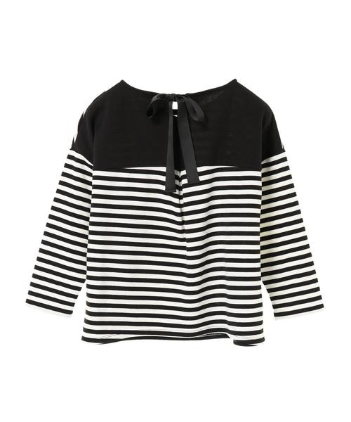 AMERICAN HOLIC（アメリカンホリック）の「ボーダー切替プルオーバー（Tシャツ/カットソー・レディース・ホワイト/オフホワイト/ブラック/ライトグレー・FREE）」の9枚目の写真