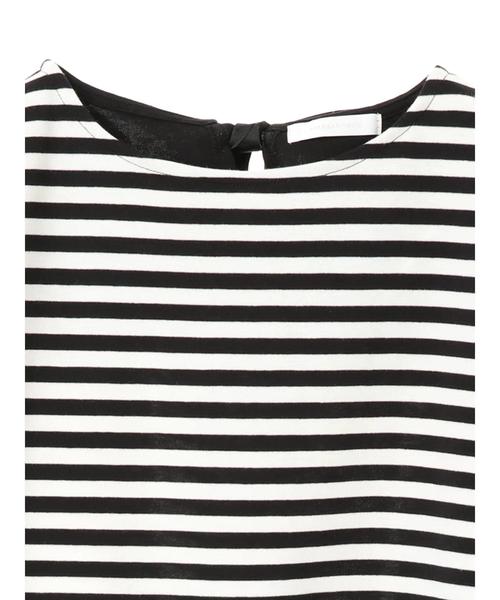 AMERICAN HOLIC（アメリカンホリック）の「ボーダー切替プルオーバー（Tシャツ/カットソー・レディース・ホワイト/オフホワイト/ブラック/ライトグレー・FREE）」の8枚目の写真