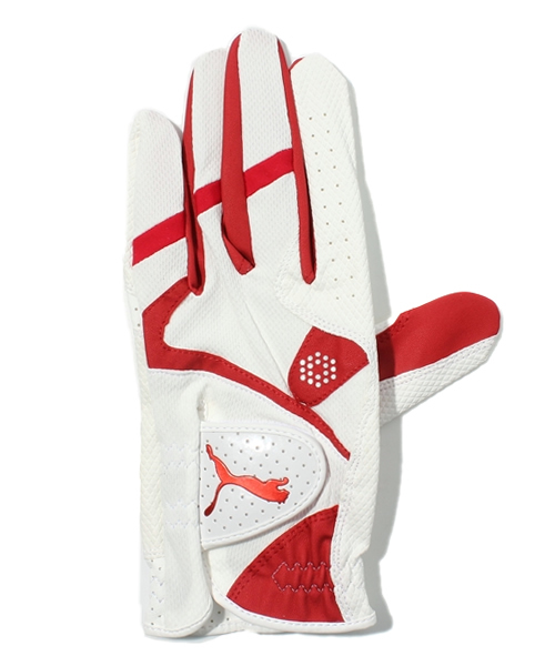 PUMA（プーマ）の「3D テックグローブ (UNISEX) - PUMA GOLF（手袋・メンズ・ブラック×ホワイト/ホワイト×レッド/ホワイト×ブラック・LARGE/MEDIUM/SMALL）」の2枚目の写真