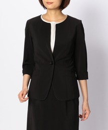 NARACAMICIE | 【セットアップスーツ対応】キュプラポリエステルノーカラージャケット(スーツジャケット)