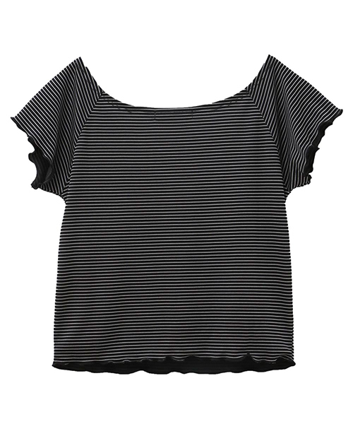 SUNBABIES（サンベイビーズ）の「[吸水速乾]カシュクールTシャツ/SUNBABIES（Tシャツ/カットソー・レディース・ホワイト/ブラウン/ブラック・MEDIUM）」の7枚目の写真