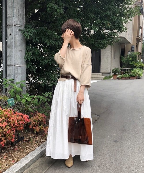 TODAYFUL(トゥデイフル)の「フレアコットンスカート(スカート・レディース・ホワイト/ブラウン・36inch/38inch)」の9枚目の写真