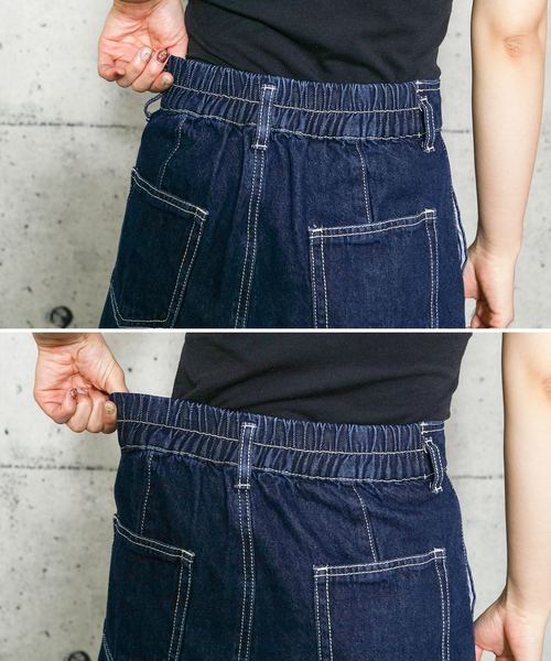 reca(レカ)の「センターライン 切り替えリメイク風 切りっぱなし ハイウエストデニム(デニムパンツ・レディース・ネイビー/ブルー系その他・M)」の14枚目の写真
