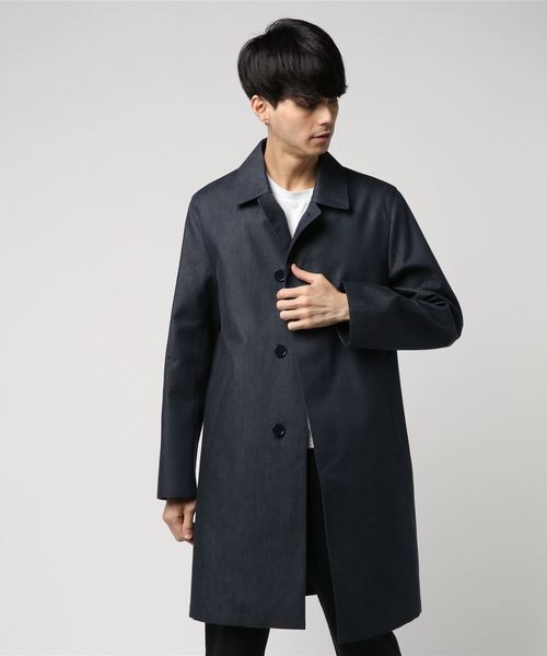 MACKINTOSH PHILOSOPHY(マッキントッシュ フィロソフィー)の「【WELLINGTON】 コットンボンディング ステンカラーコート(ステンカラーコート)」|ネイビー