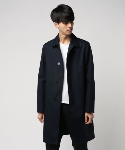 MACKINTOSH PHILOSOPHY(マッキントッシュ フィロソフィー)の「【WELLINGTON】 コットンボンディング ステンカラーコート(ステンカラーコート)」|ダークネイビー