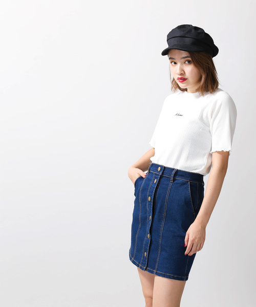 WEGO(ウィゴー)の「WEGO/前ボタンパネルタイトミニスカート(デニムスカート・レディース・インディゴブルー/ダークインディゴブルー/その他1/ブルー/ブラック・SMALL/MEDIUM/LARGE)」の10枚目の写真