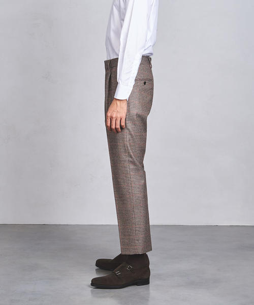 UNITED ARROWS（ユナイテッドアローズ）の「◇UAST チェック ワイド 1プリーツ パンツ（スラックス・メンズ・ベージュ・MEDIUM/X-LARGE/LARGE/SMALL）」の5枚目の写真
