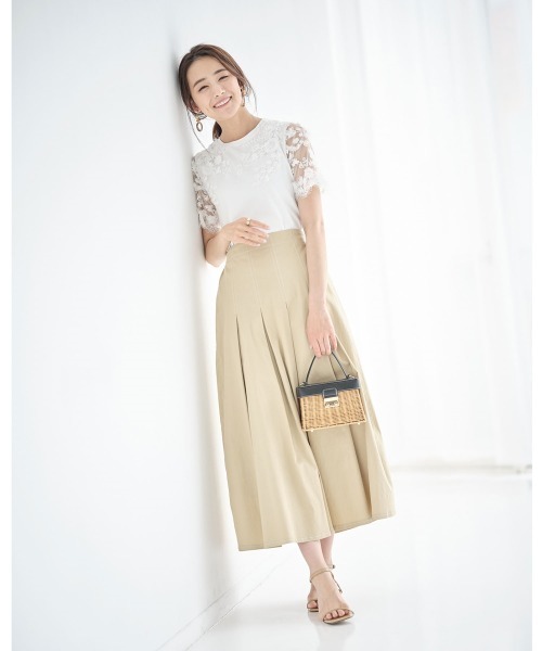 &. NOSTALGIA（アンドドットノスタルジア）の「レーススリーブTシャツ（Tシャツ/カットソー・レディース・ホワイト/ブラック/カーキ/ネイビー・FREE）」の17枚目の写真