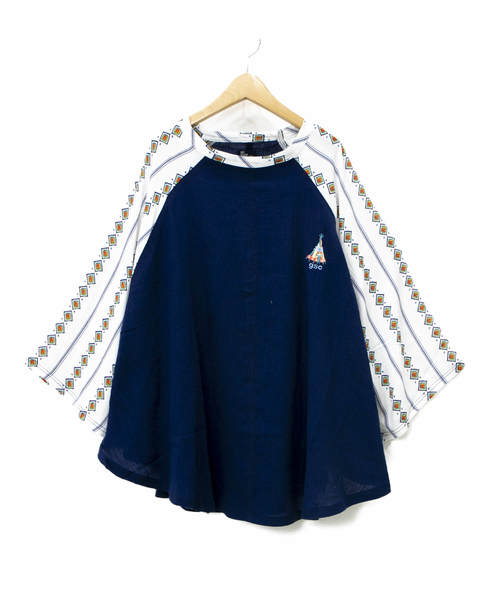 go slow caravan(ゴースローキャラバン)の「ポンチョTEE(Tシャツ/カットソー・レディース・ベージュ/ネイビー・FREE)」の1枚目の写真