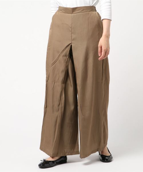 STYLEBLOCK(スタイルブロック)の「シアーツイルボックスタックワイドパンツ(その他パンツ・レディース・ブラック/ベージュ/カーキ/ライトベージュ・M)」の3枚目の写真