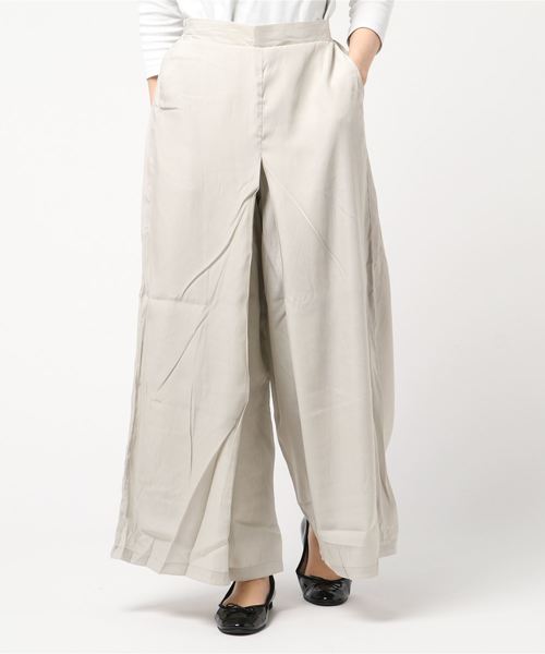 STYLEBLOCK(スタイルブロック)の「シアーツイルボックスタックワイドパンツ(その他パンツ・レディース・ブラック/ベージュ/カーキ/ライトベージュ・M)」の1枚目の写真