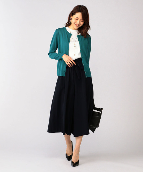 A/C DESIGN BY ALPHA CUBIC（エーシーデザインバイアルファキュービック）の「クルーネックカーディガン（カーディガン/ボレロ・レディース・イエロー/ブラック/グリーン・M size/L size）」の13枚目の写真