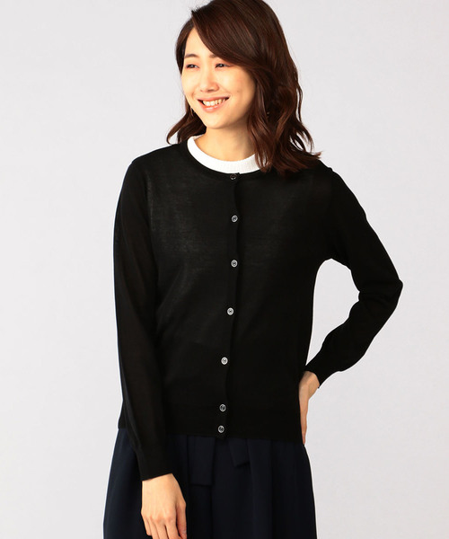 A/C DESIGN BY ALPHA CUBIC（エーシーデザインバイアルファキュービック）の「クルーネックカーディガン（カーディガン/ボレロ・レディース・イエロー/ブラック/グリーン・M size/L size）」の18枚目の写真