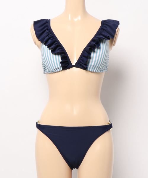 KOBE LETTUCE(コウベレタス)の「フリルカラービキニ【水着上下2点セット】(水着・レディース・ライトカーキ/ブラック/ピンク系その他/ブルー系その他・FREE)」の12枚目の写真