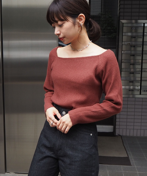 tiptop（ティップトップ）の「【ZOZO限定アイテム】アシメネックリブニット（ニット/セーター・レディース・ブラック/ブラウン/オフホワイト/グレイッシュベージュ/ベージュ/ダークブラウン・FREE）」の13枚目の写真