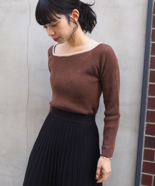 tiptop（ティップトップ）の「【ZOZO限定アイテム】アシメネックリブニット（ニット/セーター・レディース・ブラック/ブラウン/オフホワイト/グレイッシュベージュ/ベージュ/ダークブラウン・FREE）」の21枚目の写真