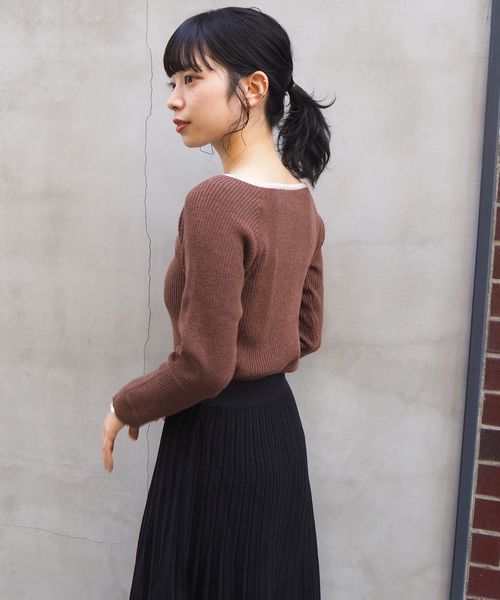 tiptop（ティップトップ）の「【ZOZO限定アイテム】アシメネックリブニット（ニット/セーター・レディース・ブラック/ブラウン/オフホワイト/グレイッシュベージュ/ベージュ/ダークブラウン・FREE）」の22枚目の写真