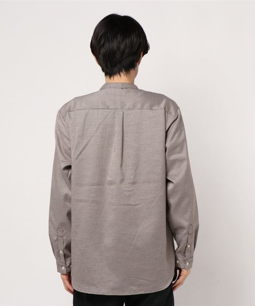 JUNRED（ジュンレッド）の「ハウンドトゥースバンドカラーシャツ（シャツ/ブラウス・メンズ・ダークブラウン/グレー系その他・S/M/L）」の4枚目の写真