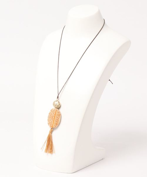 チチカカ（チチカカ）の「ペイントタッセル　ネックレス（ネックレス・レディース・ベージュ/ブラウン・FREE）」の4枚目の写真